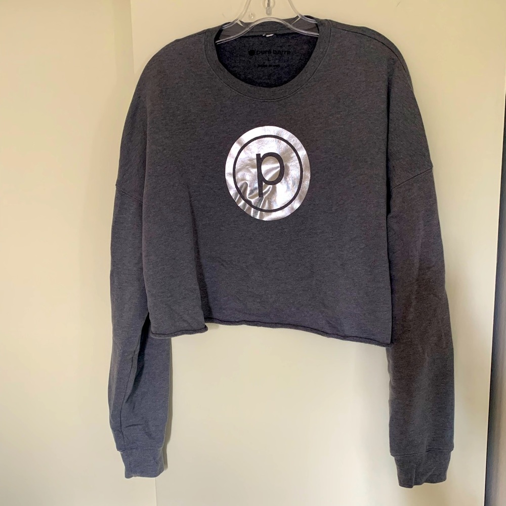 Pure Barre Gray Crop Hoodie